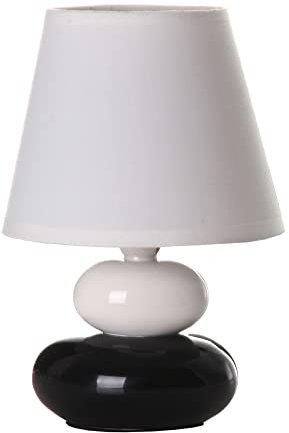 Dcasa Lámpara para mesita de Noche Moderna Blanco-Negro cerámica