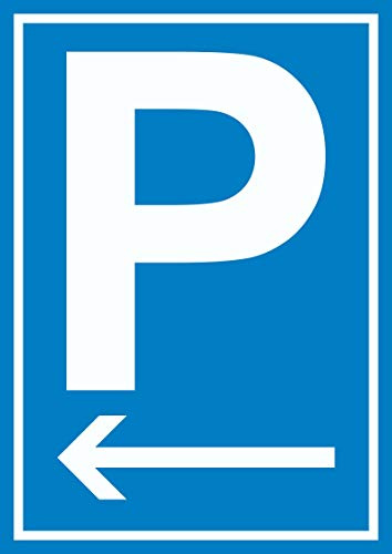 HB-Druck P Parkplatz Schild mit Pfeil nach Links A4 (210x297mm)