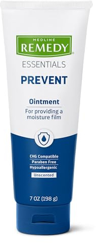 Medline Remedy Essentials Ointment (7 oz Tube), Unscented, Moisturizing Breathable Film, Aloe, Vitamins A, D & E, Soothing Incontinence Care for Adults & Elderly, Hypoallergenic, Paraben Free