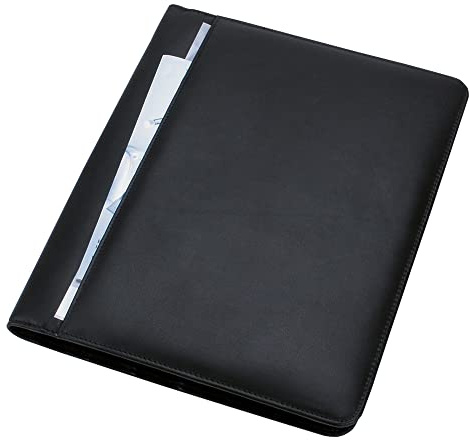 Alassio 43006-1 Cremona - Carpeta para Documentos A4 (Piel de napa, Carpeta para Documentos de conferencias, Aprox. 32 x 25 x 2 cm, para Documentos A4, con calculadora, Bloc A4 y Compartimentos)