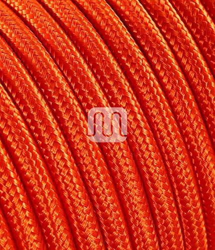 Câble électrique recouvert d'un tissu de couleur. Made in Italy! 5 mètres 2x0, 75 couleur: Orange