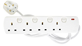 Pro-Elec SC345 2.9 m 4 Way Switched Extension Lead - White