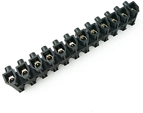BeMatik - Regleta de conexión de cables eléctricos de sección 35mm negra