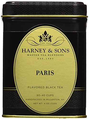 Harney & Sons Paris Black Tea | 4 oz Tin Loose Leaf | Fruity Vanilla & Caramel Blend with Hint of Lemony Bergamot