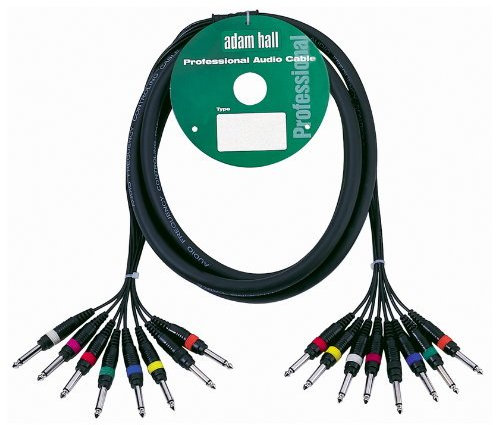 ah Cables KMCO3PPM28 Multicore Kabel 8 x 6,3 mm Klinke mono auf 8 x 6,3 mm Klinke mono 3 m