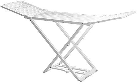 Faltbare Wäscheleine, Made in Italy, 194 x 58 x 108 cm, Weiße Farbe