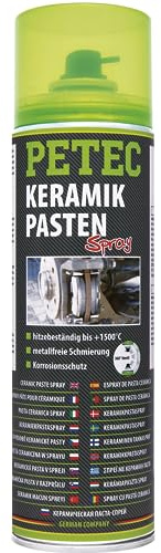 PETEC Keramikpaste Spray 500 ml Bremsen Paste metallfrei Weißes Sprühfett | Hitzebeständiges Fett Montagepaste für Bremse, Radnabe, Schraubverbindungen, Zündkerzen mit Korrosionsschutz 70650