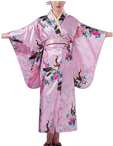 Botanmu, Kimono giapponese da donna, per servizi fotografici e cosplay, disponibile in 5 colori, rosa, Etichettalia unica