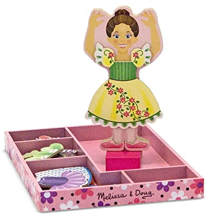 Melissa & Doug Nina Ballerina Magnetic Wooden Dress-Up Doll | Pretend Play Toy | Cognitive Skills | 3+ | Gift for Boy or Girl