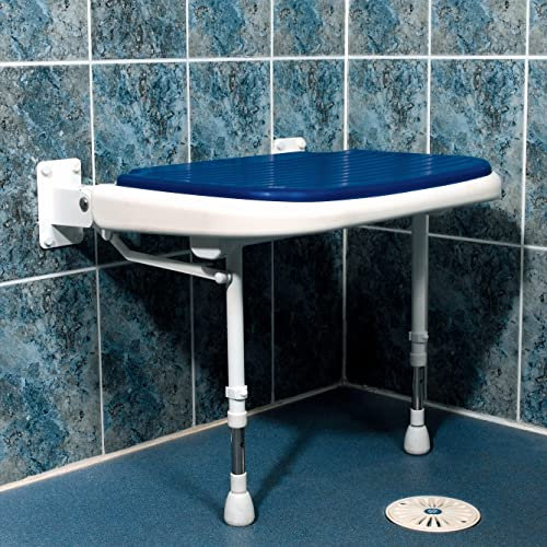 Akw 04110P Blue Padded Shower Seat Wide Folding Series 4000 (Accessibility PMR)
