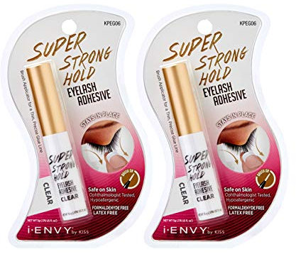 Kiss I Envy Wimpernkleber, extrastarker Halt, transparent, 2 Stück, 5 g
