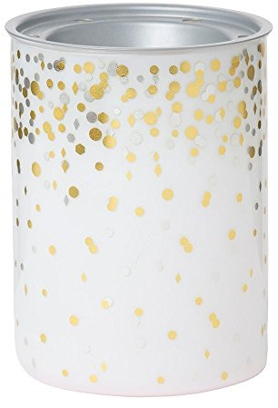 Yankee Candle HOLIDAY PARTY MW Duftlampe, Glas, gold/silber, 10 x 10 x 15 cm, Silberdeckel