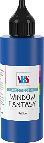 VBS Window Fantasy 85 ml Windowcolor lichecht speichelecht wasserfest wasserverdünnbar auf Wasserbasis ganzjährig 85 ml Royalblau