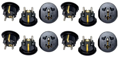 Ckitze 12 Pack USA to Europe Germany, France Plug Adapter – Type E/F Schuko Grounded American to European Plug Adapter - CE Certified for Mobile Cell Phone, Laptop, Tablet Chargers and More