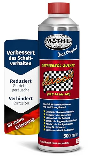 MATHÉ Classic Getriebeöl-Zusatz, 500 ml, Öl-Additiv für Oldtimer | Zusatz für mineralische Getriebe-Öle, Verschleißschutz bei langen Standzeiten, Verbessert die Schaltung, Reduziert Geräusche