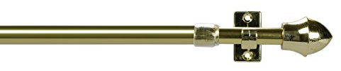 JalousieCrew Vitragestange Scheibengardinen Stange Farbe Messing - 55-225 cm ausziehbar - Scheibenstange (55-85 cm)