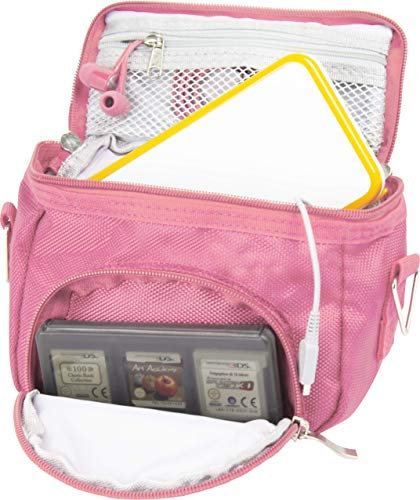 Orzly Sacoche Bandoulière Haute Qualité Multi pour Nintendo DS (Convient à toues Les Versions DS avec écran Pliable: DS/DS Lite / 3DS / 3DS XL/New 3DS / New 3DS XL / 2DS XL) - Rose