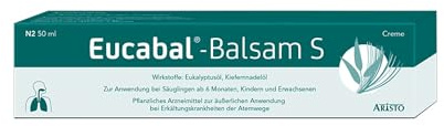 Eucabal-Balsam S 50g – Pflanzlicher Erkältungsbalsam für die ganze Familie – Befreit die Atemwege und fördert das Abhusten – Frei von Menthol, Campher und Konservierungsstoffen