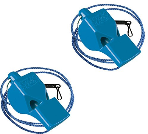 Fox 40 Classic Referee Whistle Safety Dog Rescue Lifeguard, Blue (2-Pack)