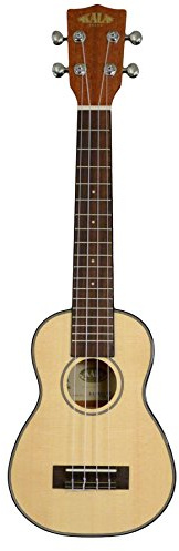 KALA KA KA SSLNG Solid Spruce Top Long Neck Gloss Ukulele mit Concert Bag