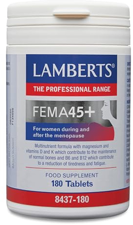 Lamberts FEMA45+ | 180 Comprimidos | 90 Días | 28 Nutrientes | Fórmula Avanzada para la Mujer con Vitaminas, Minerales, Antioxidantes y Extractos Vegetales | Calidad Farmacéutica GMP