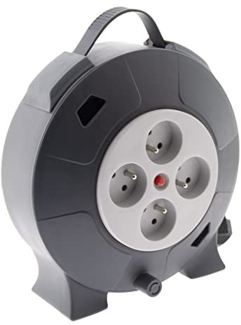 Zenitech - Avvolgicavo - 4 prese - 10m con interruttore