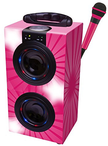 LEXIBOOK Kids Mini Bluetooth Tower With Microphone - Pink