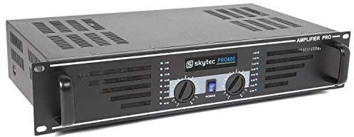 Skytec Amplificateur Professionnel SKY-600B, 2x 600 Watts Noir, Sonorisation, Rack 19“, Ventilateur Silencieux, Puissance Max 1200 Watts, Utilisation Mobile, DJ, Concerts, Fêtes