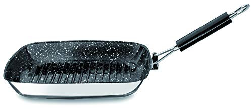 MEPRA Glamour Diamond Bistecchiera Quadra, Acciaio Inossidabile 18/10, Diametro 28 cm