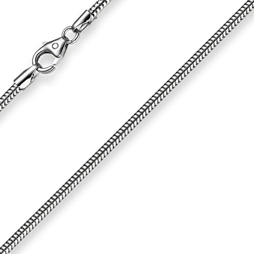 1,9mm Schlangenkette Kette Collier aus 585 Gold Weißgold 38cm Damen Goldkette