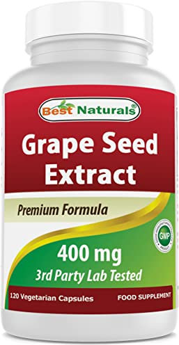 Best Naturals Grape Seed Extract 400 mg Veggie Capsule, 120 Count