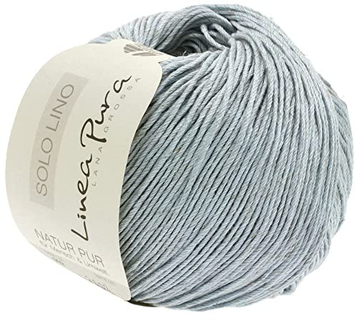 LANA GROSSA Solo Lino | Handstrickgarn aus 80% Leinen-Viskose & 20% Leinen | 50g Wolle zum Stricken & Häkeln | 120m Garn FB 4