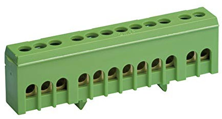 REV Verteilerklemme - Reihenklemme für Hutschiene 12-fach, max. 16 mm², grün