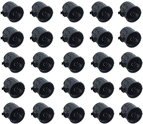 Meister, Scatola interruttore a incasso, per incasso di interruttori e prese/scatola da incasso con manicotto a tunnel/scatola di derivazione, 25 pezzi, nero, 7460110