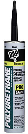 DAP Polyurethane Premium Construction Adhesive Sealant, Black, 10.1 Oz (7079818816)