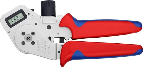 KNIPEX Vierdornpresszange, 97 52 63 DG | Geeignet für gedrehte Kontakte verchromt mit Mehrkomponenten-Hüllen 195 mm
