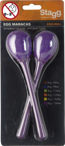 Stagg egg-ma coppia di maracas con manico lungo, colore: Giallo L Purple