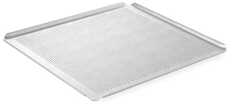 HENDI Backblech, perforiert, mit 4 Aufkantungen, geeignet zur Verwendung in Öfen, Blech, Ofenblech, Kuchenblech, Lochbackblech, GN2/3, 354x325x(H)10mm, Aluminium