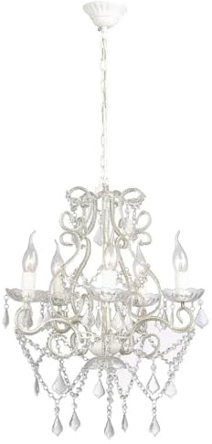vidaXL Lámpara Araña Clásica 2800 Cristales Lágrimas Luz de Techo de Cristal