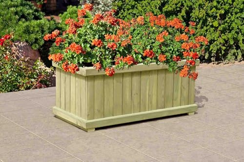 Gartenpirat Pflanzkasten Blumenkasten mit Rahmen aus Holz rechteckig 80 x 40 x 34 cm