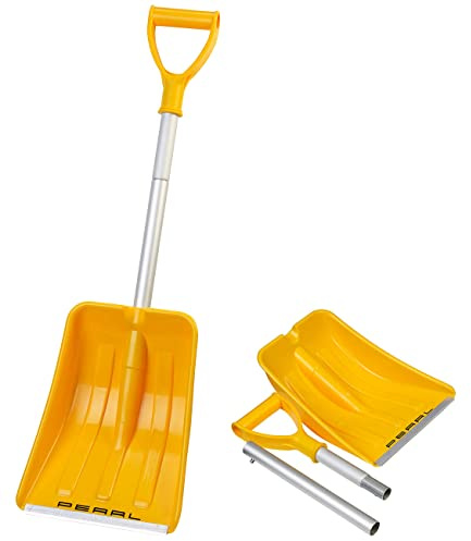 PEARL Schneeschaufel Auto: 3-teilig zerlegbare Schneeschaufel mit Alu-Stiel & horizontalem Griff (Schneeschaufeln, Autoschaufel, Klappspaten)
