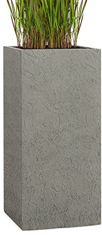 Pflanzwerk® Pflanzkübel Fiberglas Tower Lava Grau 80x40x40cm XXL *Frostbeständig* *UV-Schutz* *Qualitätsware*