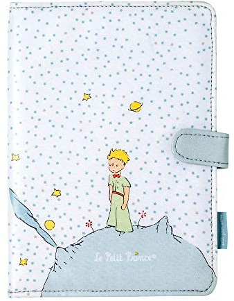 Le Petit Prince Petit Jour Paris - Protège Carnet de Santé avec étoiles Bleu Petit - 17 x 23,5 - Coton Enduit