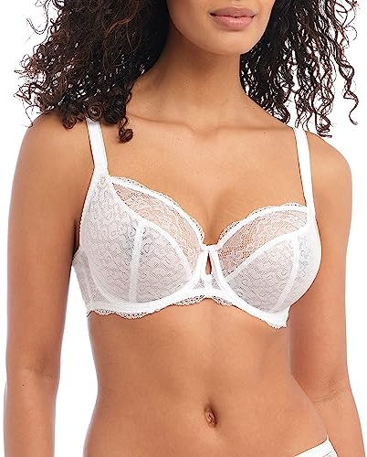 Freya Women's Fancies 1011 Underwire Non Padded Plunge Bra, White, 34G