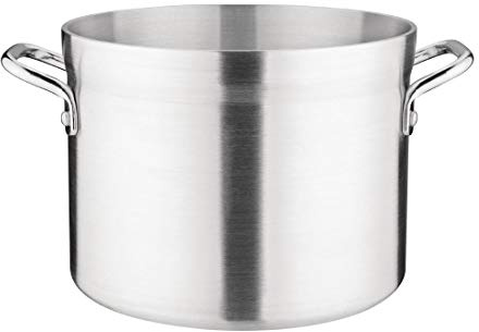 Vogue Deep Boiling Pot 7.6 Litre/235(Dia)mm, Aluminium, Stock Pot, Stew Pot, Lid Sold Separately (S356), S348 | Deep design accommodates slow cooking and stews with dual side handles for secure lifting; lid sold separately.