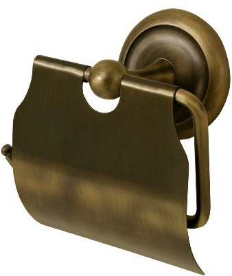 Bisk Deco 00403 Porte Rouleau pour Papier Toilette en Laiton Antique 11,5 x 8,5 x 13,5 cm