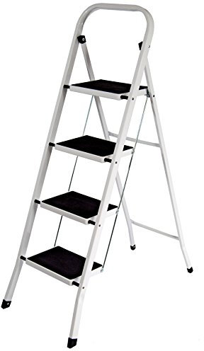 Home Vida B00QTJ9D4A.VC.UK Vida Designs-Scala a 4 gradini, in acciaio resistente, pieghevole, portatile, con tappetino antiscivolo, 4 Step Ladder