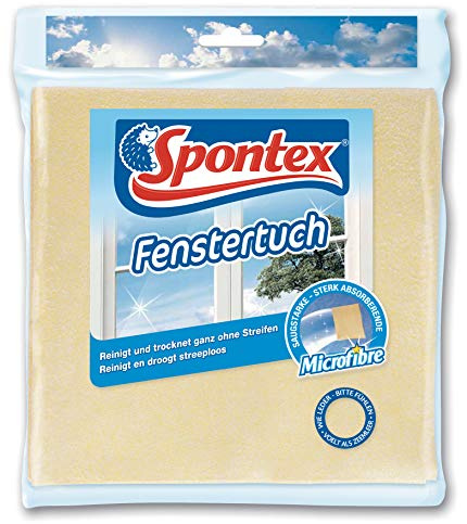 Spontex - Paño para ventana, 1 unidad, brillo sin rayas, piel súper suave