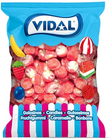Vidal Golosinas. Tartitas Twist sabor sandía y recubiertas de azúcar. Color rojo, verde y blanco. Bolsa de 250 unidades.