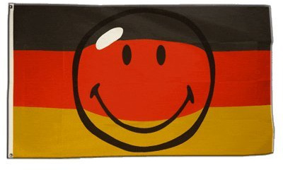 Flaggenfritze Flagge Smiley Deutschland Premiumqualität 115 gr/m² - 90 x 150 cm